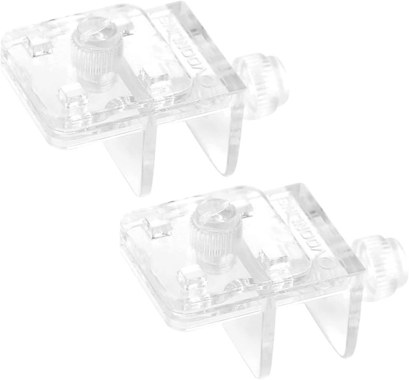 Youngy 2 Pieces Fish Tank Screen Net Holder Clamp Anti-Jump Net Mounting Clip Multifunctional Transparent Acrylic Clamps Fish Tank Glass Cover Clips - Image 1